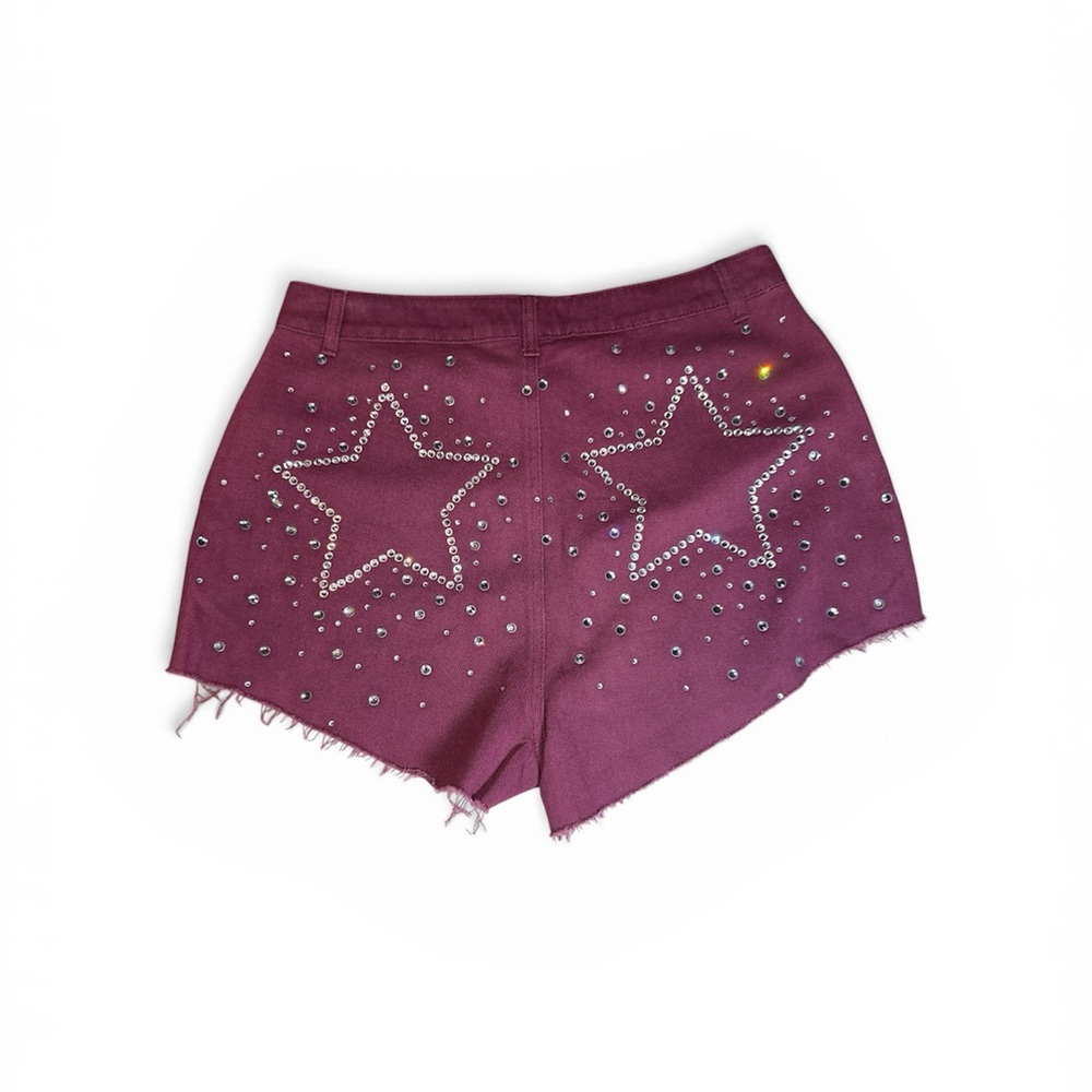 Nasty Gal shorts. Size 10. Burgundy with Stars on back pockets. Western. NWOT.